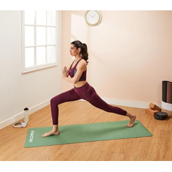 Amazon Brand - Symactive 4mm Anti-Skid Lightweight Sweat/Dirt Proof EVA Yoga Mat with Carrying Strap for Gym & Outdoor Workout for Men/Women (Army Green)