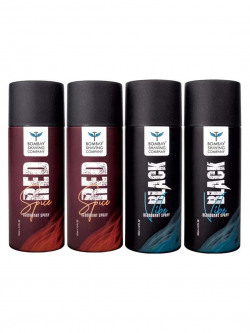 Bombay Shaving Company Men Set of 2 Red Spice & 2 Black Vibe Deodorant Spray  - 150ml each