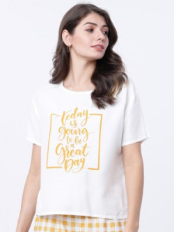 Tokyo Talkies Casual Half Sleeve Printed Women Multicolor Top