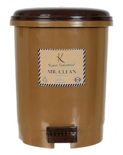 Kuber Industries Small Dustbin With Lid|Step-On Dustbin For Kitchen, Bathroom|Idol For Table Top, Car 2.5 LTR (Brown)