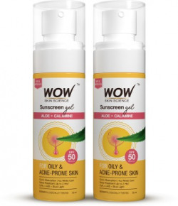WOW SKIN SCIENCE Sunscreen - SPF 50 PA++++ Sunscreen Gel For Oily & Acne-Prone Skin|Blocks UV Rays|Pack of 2(100 ml)
