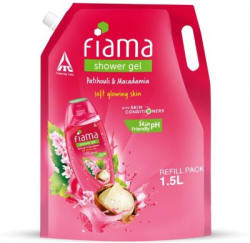 FIAMA Body Wash Shower Gel Patchouli & Macadamia Value Pouch, For Moisturized Skin(1.5 L)
