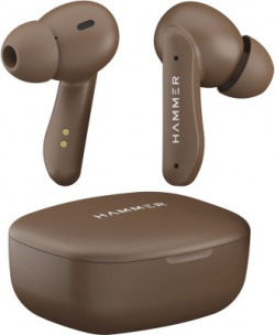 Hammer Solitude with ENC|22Hrs Playtime|Touch Control|Pro+ Bluetooth Calling|IPX4|v5.3 Bluetooth Headset(Mocha Brown, True Wireless)