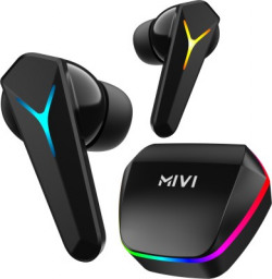 Mivi Commando Z7,13mm Drivers Bass,50H Playtime,Dual Mic Ai ENC,35ms Low Latency ,5.3 Bluetooth Headset(Black, True Wireless)