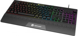 LAPCARE LGK-111 with detachable Wrist rest, 26 anti-ghosting keys and Rainbow backlit, Membrane Wired USB Gaming Keyboard(Black)