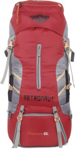 METRONAUT Adventure Series Hiking/Camping/Travel Bag with Rain Cover Rucksack  - 65 L(Red)