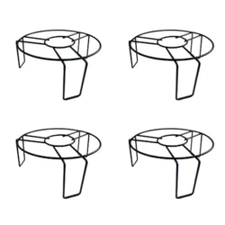 Go Hooked Flower pot stand | Gamla stand | Plant stand for balcony | Pot stand for indoor plants | planter stand | Flower stand for balcony | plant stands for indoor living room (Black, Pack of 4)