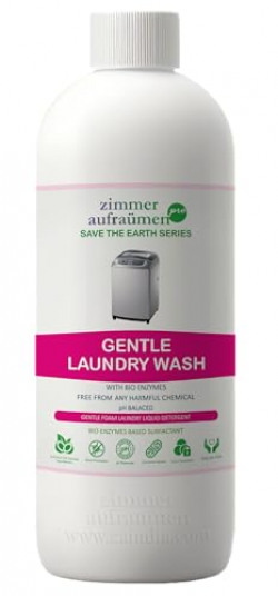 Zimmer Aufraumen LAUNDRY LIQUID DETERGENT (5 Liters). for Top Load Machine & Bucket Manual Wash with Bio Enzymes & Lavender Extracts (450 ML)