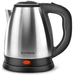 Longway Kestro 1.5 Ltr Electric Kettle with Stainless Steel Body for Boiling, Making Tea, Coffee, Soup, Etc (Silver, 1500 Watt)