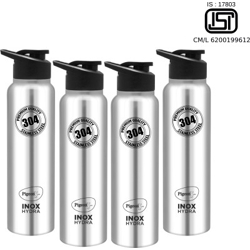 Pigeon Inox Hydra 900 ml Bottle(Pack of 4, Black, Steel/Chrome, Steel)