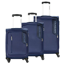 Kamiliant by American Tourister Kojo Polyester Soft Luggage Set of 3, Blue (56 + 68 + 78 Cm), Trolley Bags for Travel