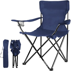 Vector X Portable Folding Chair with Arm Rest and Cup Holder with Carrying Bag for Camping Travelling Lawn Patio Fishing Garden Beach Picnic Outdoor Foldable Chair(80 * 50 * 50cms)
