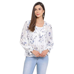 oxolloxo Women Floral Print Full Sleeves V-Neck Regular Top