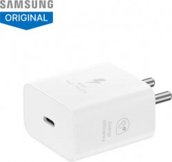 SAMSUNG 25 W GaN 3 A Mobile Charger with Detachable Cable(White)