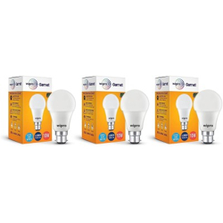Wipro 10 W Standard B22 LED Bulb(White, Pack of 3)