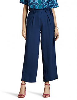 RIVER Women's Regular Casual Pants (RV-AW22-TR-1026/1_Blue_M)
