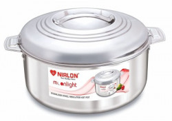NIRLON Stainless Steel Double Wall Insulated Casserole with Steel Lid, 3.5 Liter Serve Casserole(3500 ml)