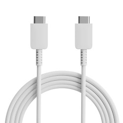 AILKIN 25W USB-C to USB-C Fast Charging Cable - 3A Power & 480 Mbps Data Sync - Compatible with All Samsung Devices - White