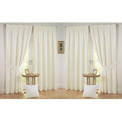 Nikunj Fabs 152.4 cm (5 ft) Polyester Semi Transparent Window Curtain (Pack Of 4)(Solid, Cream)