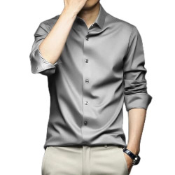 CVC Men Regular Fit Full Sleeve Satin Silk Shirt.(All colour variant available)