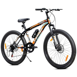 Leader Beast 26T Multispeed (7 Speed) Mountain Bike with Front Suspension & Dual Disc Brake - MATT Black/SEA Green. Ideal for 12 + Years (Frame: 18 Inches)