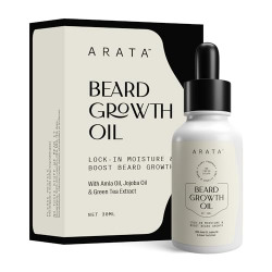 Arata Beard Growth Oil (30 ML) | Infused With Amla Oil, Jojoba Oil & Green Tea Extract Apply 10...