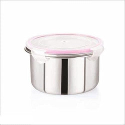 Entisia Stainless Steel Click & Seal Food Container - 1 Pcs Multipurpose Leakproof Tiffin Container Box (Capacity 700ml)