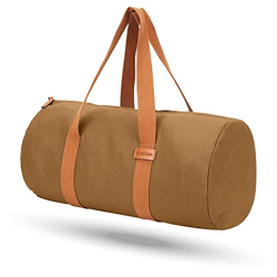 Aircase Canvas 48 cm Travel Duffel Bag, Sports Gym Duffle Bag, Shoulder Handbag for Women, Outdoor Weekend Bag with Shoe and Wet Clothes Compartments (Brown,48x28x28 cm)