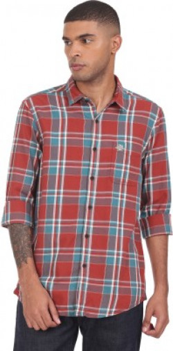 U.S. POLO ASSN. Men Regular Fit Checkered Button Down Collar Casual Shirt