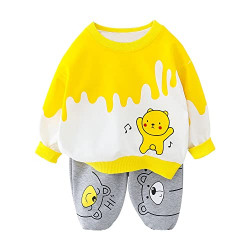 Googo Gaaga Unisex Child's Cotton Full Sleeves Sweatshirt With Pant Set