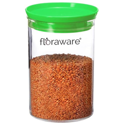 Floraware Plastic Storage Jar and Container Set I Air Tight & BPA Free Containers for Kitchen Storage Set I Grocery Kitchen Container Set I Multipurpose Jar, 900 Ml Each, Set 1, Green