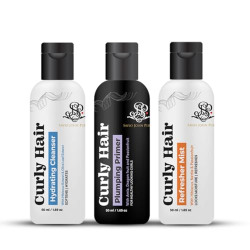 Curly Hair Plumping Primer, Hydrating Cleanser and Refresher Mist Set | Created by Savio John Pereira (pack of 3)