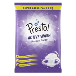 Amazon Brand - Presto! Active Wash Detergent Powder | 8 Kg | Tough On 
