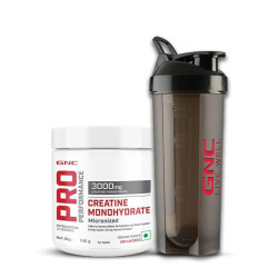 GNC Pure Micronized Creatine Monohydrate (100gms) With Free Shaker |33 Serving| Boosts Athletic P...