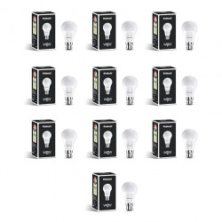 Goldmedal WOW 9W B22 Base LED Bulb - Cool Daylight (6500k) | Energy Efficient | 230 Degree Light Coverage | Surge Protection up to 4KV | Rated Life 15000 Hrs | for Home & Office |Pack of 10