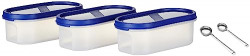 Amazon Brand - Solimo Plastic Container set - 525 Ml, 3 Pieces, White & Amazon Brand - Solimo Basting/Serving Ladle Set (2 pieces)