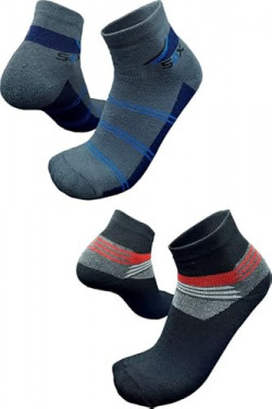 JUARI BE AGENTLEMAN Premium Polyviscose Tarry Winter Socks - Breathable & Warm Ankle Socks, Free Size (Pack of 2)