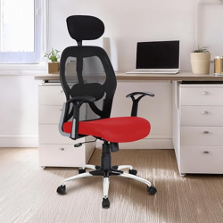 SAVYA HOME Apollo High Back Ergonomic Office, Work from Home Chair with 2D Lumbar Support, Steel Base,Tiltlock Mechanism (Ergonomic Meshback, Red, Qty-1)