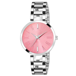 Stainless Steel Analogue Pink Dial Watch For Women & Girl's - 109933Pkn