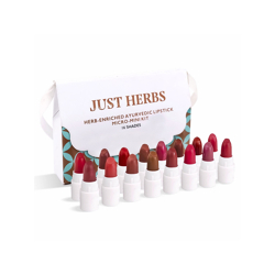 Just Herbs Ayurvedic Matte Lipstick Micro-Mini Trial Kit Set Of 16 - 7g