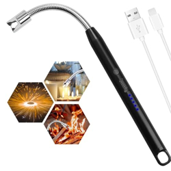 I K IMPEX Electric Lighter for Candles Rechargeable Electric Gas Lighter Home Use Candle Lighter Plasma Flameless Windproof USB Lighter 360 Flexible Neck Arc Lighter (Multicolor)