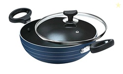 Crystal Aluminium Induction Base Non-Stick Kadhai, 280 Mm, Standard, M