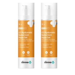 The Derma co.Set of 2 1% Hyaluronic Sunscreen Aqua Ultra Light Gel - 50 g Each