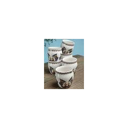 Set of 6 Ceramic Peacock Kullars