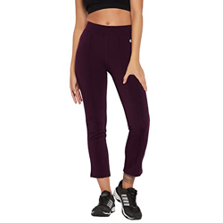 Clovia Women's Snug-Fit High Rise Active Tights (AB0051P15_Purple_S)