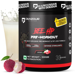 DENZOUR NUTRITION Bee-Hp Pre-Workout, Most Explosive Muscle Pump With Fat Loss Formula Pre Workout(300 g, Lychee)