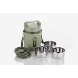 Attro Lunch Time 3 Insulated Tiffin Box Outer Plastic Inner Steel Comes with 3 Steel Container St...