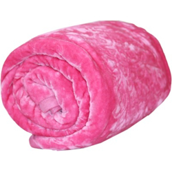 wear me Floral Double Mink Blanket for  Mild Winter(Microfiber, Pink)