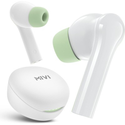 Mivi DuoPods D4 TWS,Rich Bass,50H Playtime,AI ENC,Low Latency,13mm,5.3 BT Bluetooth Headset(White, True Wireless)