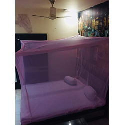 DIVAYANSHI Polycotton Mosquito net for Bed (Purple, 3 x 6.5 ft), 3x6.5 ft (J0-2EHL-SJTN)